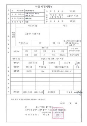 복합악취 측정(가동전)